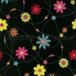 Tapeta Flora �ern� abstrakt